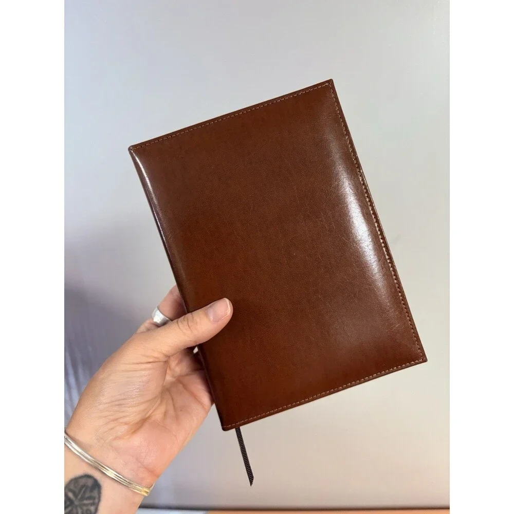 Rare Vintage Stuart Kern America Leather Blank Journal Gilt Pages Brown Mint Con
